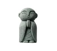 Milageto Figurine Moine Tranquille Résine Apparence Rocailleuse Texturé Figurine Paix Japonaise Compact Statute Japonaise Moine pr Étagère, Bénédiction