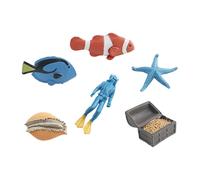 Milageto Figurines d'animaux marins, décorations de gâteaux réalistes, jouets sur le thème de la vie sous-marine, cadeau d'anniversaire, 1603