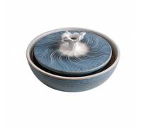 Milageto Fontaine à Eau en Céramique Émaillée Compact Fontaine Table en Céramique Relaxante pr Intérieur Morne, Bleu
