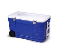 Milageto Glacière avec Trappe D'accès Robuste Glacière avec Bouchon Vidange Facile à Transporter pour Camping, Pêche, Pique-Nique, Moderne Et Simple, avec Roues