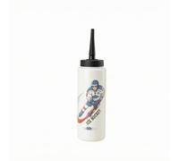 Milageto Gour avec Paille Réutilisable, Blanc 1, 1L | Bouchon à Vis Nervuré, Bouteille Sport avec Paille Longue, Cylindrique, pour Entraînement, Sportifs