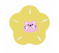 Milageto Griffoir en Forme Fleur Mural Griffoir Adhésif Face Cannelé Tapis à Griffer en Carton pr Chats Adultes, Appartement, Jaune