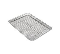 Milageto Grille de Cuisson En Acier Inoxydable avec Bac de Récupération pour Barbecue, 40.5 Cm X 30.5 Cm X
