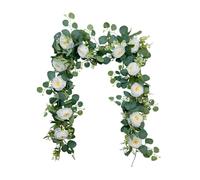 Milageto Guirlande d'eucalyptus artificiel, décoration végétale réaliste, décoration intérieure, Style C