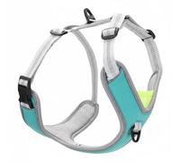 Milageto Harnais Réglable pour Chien Harnais Gilet Baudrier Laisse Structure Légère et Rembourrée avec Maille Aérée pour Éviter la Surchauffe Accroche en D, Vert, M