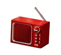 Milageto Haut-Parleur Design rétro, Machine à, Radio Portable Multifonction pour Table, Chambre, Ferme, dortoir, Rouge Caramel