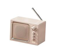 Milageto Haut-Parleur Design rétro, Machine à, Radio Portable Multifonction pour Table, Chambre, Ferme, dortoir, Jaune Beige
