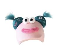 Milageto Housse de casque de ski décorative avec tresses colorées, chaude, confortable, portable, créative et amusante, bonnet tricoté, Vert Foncé