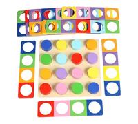 Milageto Jeu d'association de Couleurs pour Tout-Petits avec Cartes, Bloc de Construction en Bois à empiler, idéal pour développer la motricité Fine et