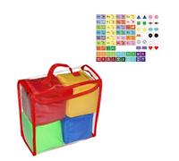 Milageto Jeu de dés, dés de poche pour enfants, cubes d'apprentissage avec cartes, jouet éducatif précoce, dés souples pour garçons, filles et enfants, Vert