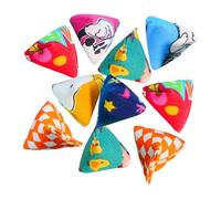 Milageto Jeu de lancer de mini sacs de haricots, jeu éducatif triangulaire pour les sports de plein air, sacs à lancer pour les jeux de cour et les activités, 10 Pièces