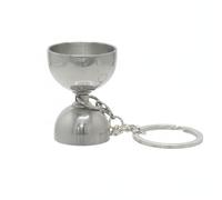 Milageto Jigger Porte-clés Mini Verre Mesureur Tasse Graduée Acier Inoxydable Résistant à la Rouille Double Côté pour Dosage Précis Chaîne pour Clés et Sac Adapté Maison Camping Cadeaux d'Amis