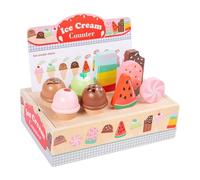 Milageto Jouet de crème glacée Magasin de Glaces Jeux Apprentissage précoce Éducation Accessoires de Cuisine Ensemble de Jeu Nourriture factice pour Enfants de