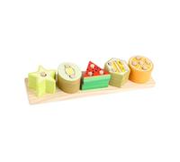Milageto Jouet de Tri et D'Empilage Jeu Pédagogique Blocs de Reconnaissance En Bois Puzzle de Couleurs pour Stimuler La Créativité Adapté à L'Apprentissage Pré, Fruit