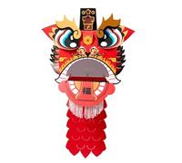 Milageto Kit de Bricolage pour la Danse du Lion Chinoise : Accessoire Traditionnel et Mignon à Assembler soi-même. Décoration idéale pour la fête du Printemps, Rouge