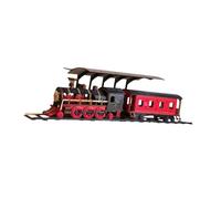 Milageto Kit de construction de puzzle de train en bois 3D, modèle à assembler soi-même, jouet éducatif pour enfants, gare ferroviaire, cadeau de Noël.