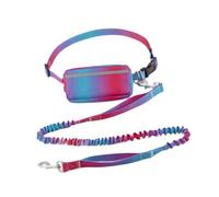 Milageto Laisse Mains Libres pour Chien Laisse Mains Libres avec Pochette zippée avec Sac Banane Accessoires de Promenade pour Chien Laisse de randonnée pour, Rouge