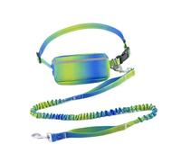 Milageto Laisse Mains Libres pour Chien Laisse Mains Libres avec Pochette zippée avec Sac Banane Accessoires de Promenade pour Chien Laisse de randonnée pour, Vert