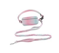 Milageto Laisse Mains Libres pour Chien Laisse Mains Libres avec Pochette zippée avec Sac Banane Accessoires de Promenade pour Chien Laisse de randonnée pour, Rose