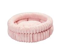 Milageto Lit Rond pour Chien, Coussin pour Chien, Niche d'automne et d'hiver, Fond antidérapant, lit Auto-Chauffant pour Animaux de Compagnie, Tapis de, Pink S
