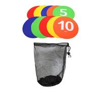 Milageto Lot de 10 marqueurs de sol numérotés, cônes plats avec sac de rangement, points de sol ronds antidérapants pour terrain de football, exercice,