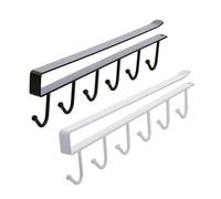 Milageto Lot de 2 Crochets pour Tasses à Suspendre sous Un Meuble, Rangement Polyvalent et Gain de Place sous Une étagère, Support pour Tasses, Serviettes et, Rangée Unique