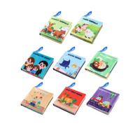 Milageto Lot de 8 livres en tissu pour bébé, jouets sensoriels, jouet de voyage interactif Montessori, livre froissé pour nouveau-nés, garçons et filles de 0 à, 11.5 X 11.5 X 2 Cm