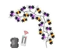 Milageto Lumières d'halloween Lanterne Citrouille Lumières Festival Feuille d'érable Porche Décoration d'halloween Unique Extérieur LED, 2.7 Cm