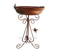 Milageto Mangeoire à Oiseaux autoportante pour Bain d'oiseaux, Hauteur de 73 cm, pour décoration extérieure de Jardin, Cuivre