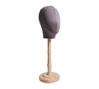 Milageto Mannequin pour perruques et chapeaux en bois, gris grand
