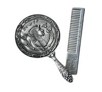 Milageto Maquillage miroir peigne set coiffure pinceau cadeau romantique cadeau zinc alliage compact accessoires de vanité décorative ensemble miroir à main