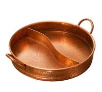 Milageto Marmite En Cuivre Poignées Robuste | Compatible Induction chalumeau, Marmite à Hot Pot, Épais, Cocotte, pr Repas Famille, 38CM, Poêle Double Face