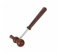 Milageto Marteau de Massage Bois Teck pour Tapping Thérapeutique Percussion Manuelle Dos Nuque Épaules Manche Texturé Confortable Ressort Inox pour Profondeur, Grande Calebasse Wenge