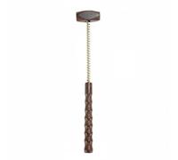Milageto Marteau de Massage Bois Teck pour Tapping Thérapeutique Percussion Manuelle Dos Nuque Épaules Manche Texturé Confortable Ressort Inox pour Profondeur, Carré Wengé