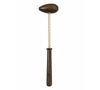 Milageto Marteau de Massage Bois Teck pour Tapping Thérapeutique Percussion Manuelle Dos Nuque Épaules Manche Texturé Confortable Ressort Inox pour Profondeur, Wengé+BleuCanard+Épais