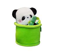 Milageto Mignon Tube de Bambou Peluche Jouet Câlin Petit Oreiller En Peluche Doux Snuggles Panda Figure pour Anniversaire Ornement Fête Jouets, avec tube de bambou