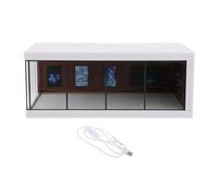 Milageto Moldel de Garage de voiture échelle 1:64, avec affichage LED à collectionner, vitrine d'arrière-plan, objets de collection pour modèles de voitures, brun