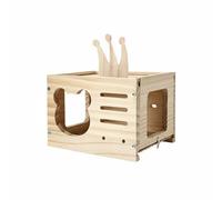 Milageto Nichoir pour Oiseaux Maison de Nidification Logement Refuge Perchoir en Bois de Pin avec Bords Lissés et Couvercle Amovible Adapté aux Perruches et, Ensemble De Jouets Petit Ours