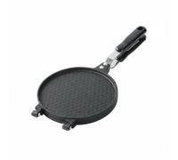 Milageto Nonstick Egg Roller Gaufrier Manuel Presse à Pâte Moule à Gaufrette Moule à Cornet en Alliage d'Aluminium Antiadhésif à Poignée Longue pour, Petit Rond À Motifs 17cm