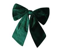 Milageto Nœud Décoratif Géant pour Noël, Noeud Papillon de Noël en Tissu Velours Doux, Ornements Arbre de Noel, Accessoire Festif pour Emballage Cadeaux et Couronnes, Vert