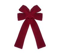 Milageto Nœud Papillon Géant pour Sapin de Noël, Couronne en Velours Rouge Classique, Noeud Ornemental 3D, Design à Quatre Boucles, Ornement Festif et Élégant pour Porte, Couronne et Guirlande