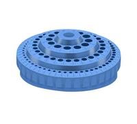 Milageto Organisateur de Forets pour Coffre à Outils, Support en Plastique de Perçage Professionnel 100 Trous, Boîte de Rangement avec Marquages Diamètre, Plateau Tournant Bien Rangé et Ordonné, Bleu