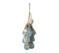 Milageto Ornement suspendu en bois en forme de poisson méditerranéen, pendentif décoratif artisanal moderne pour la maison, idéal pour une fête, un café ou un, Bleu 18x7.5x33cm