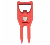 Milageto Outil Réparateur de Pitch Golf Repairer Fourche à s Marqueur de Balle Magnétique Repose-Club Stable Ouvre-Bouteille Discret Alliage d'Aluminium Léger, Rouge Foncé