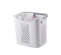Milageto Panier à Linge Séparateur Vêtements Bac Rangement Jouets Structure Poignée Ergonomique Adaptée Chambre Adulte Buanderie, Blanc S et L