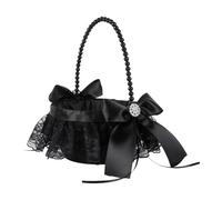 Milageto Panier de demoiselle d'honneur orné d'un nœud papillon en, panier de rangement idéal pour un pique-nique, une fête d'année, Noir