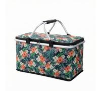 Milageto Panier Isotherme Pliable en Tissu Oxford Portable Panier Rangement Isotherme à Fermure Éclair pr Activités Extérieures, Bleu
