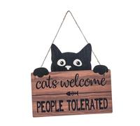 Milageto Panneau en Bois pour Porte d'entrée de Chat, Plaque décorative en Bois pour Chaton, Panneau Suspendu toléré par Les Chats pour la décoration,