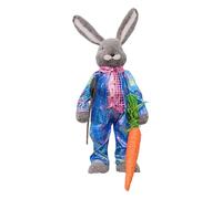 Milageto Pâques Bunny Doll Bureau Ornement Ornement Birthday Gift Festival Festival Animal Figurine Decor Home pour Porch Yard Room de mariage, Portant Des Vêtements Bleus