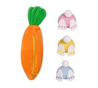 Milageto Pâques Carrot Bunnies Toy Set Cartoon Animal Dol Doll Accessoires Gift Party Party Contes Home Decorative avec Zipper Pouche